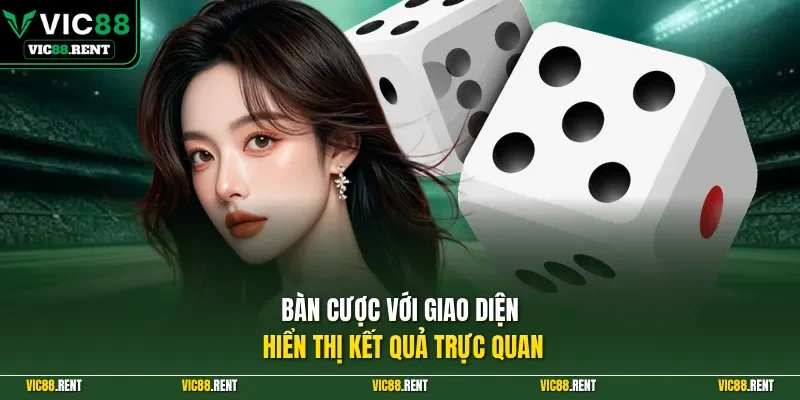 Bàn cược với giao diện hiển thị kết quả trực quan